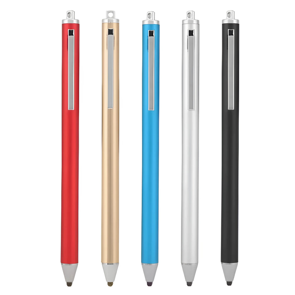 Fine-tipped metal stylus for smartphone and tablet touchscreens in multiple colours