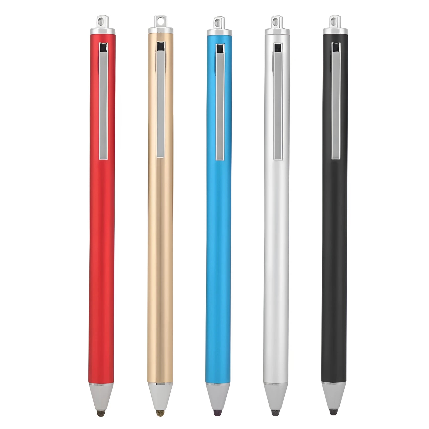 Fine-tipped metal stylus for smartphone and tablet touchscreens in multiple colours