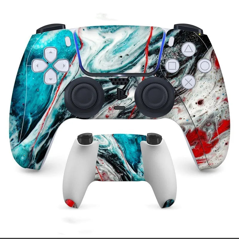 PS5 controller protection stickers with micro-frosted PVC surface in various design styles