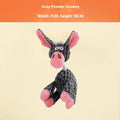 Assortment of bite-resistant plush pet toys including donkey, duck, elephant, and dog styles for puppy chewing.