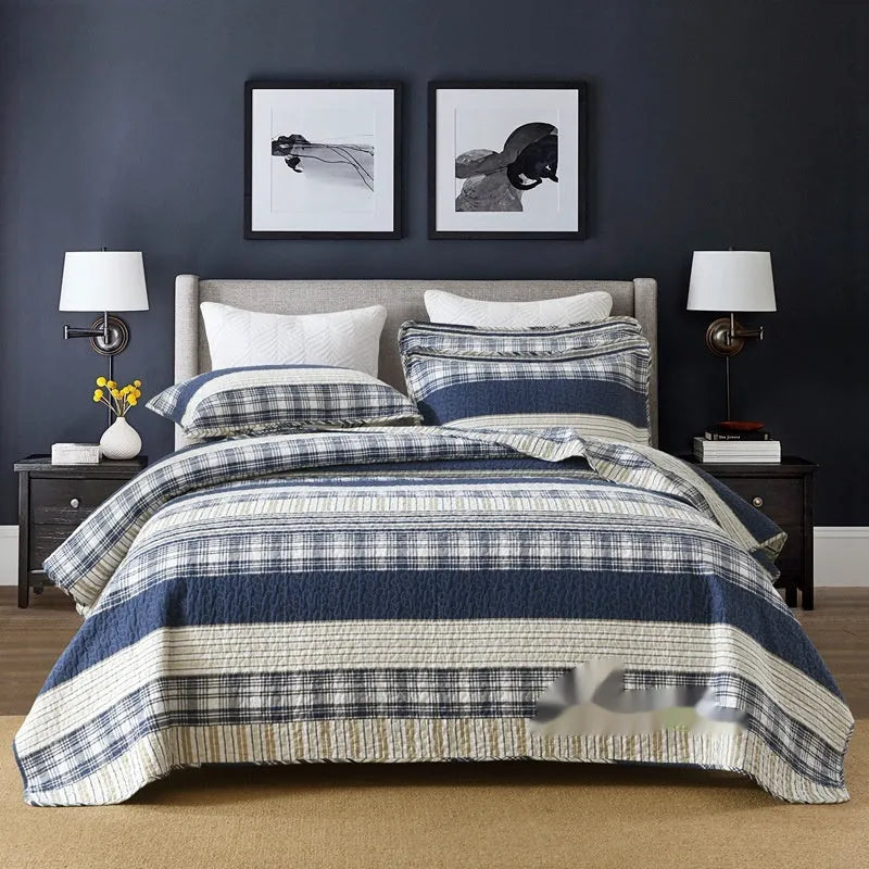 Pure cotton quilt cover set with pillowcases in American style floral pattern