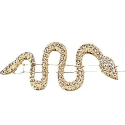 Korean vintage snake barrette hair clip in gold or silver electroplated alloy