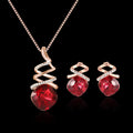 Bridal jewellery set with alloy necklace and earrings featuring water wave chain design