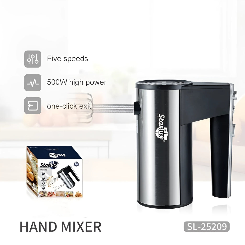 500W electric hand mixer with five speed settings, SL-25209 model