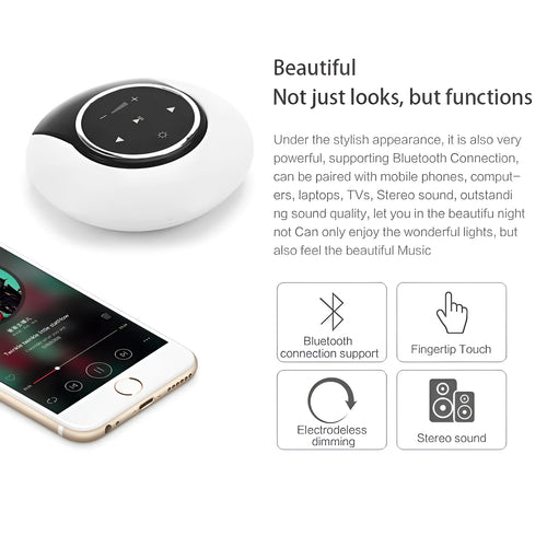 DEAMAK-1 Bluetooth speaker with integrated LED desk lamp showing folding design and touch controls