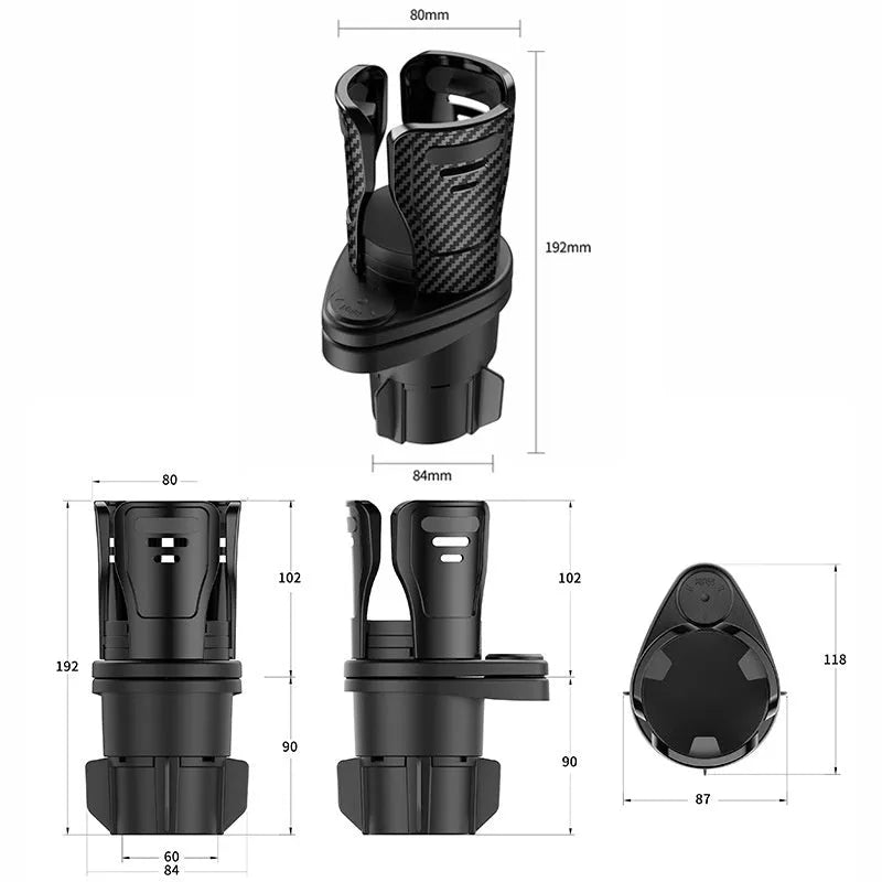 Second generation car cup holder modification accessory in carbon fibre finish