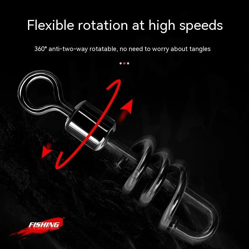 Stainless steel fishing swivel connector with 8-shaped ring for tackle connections