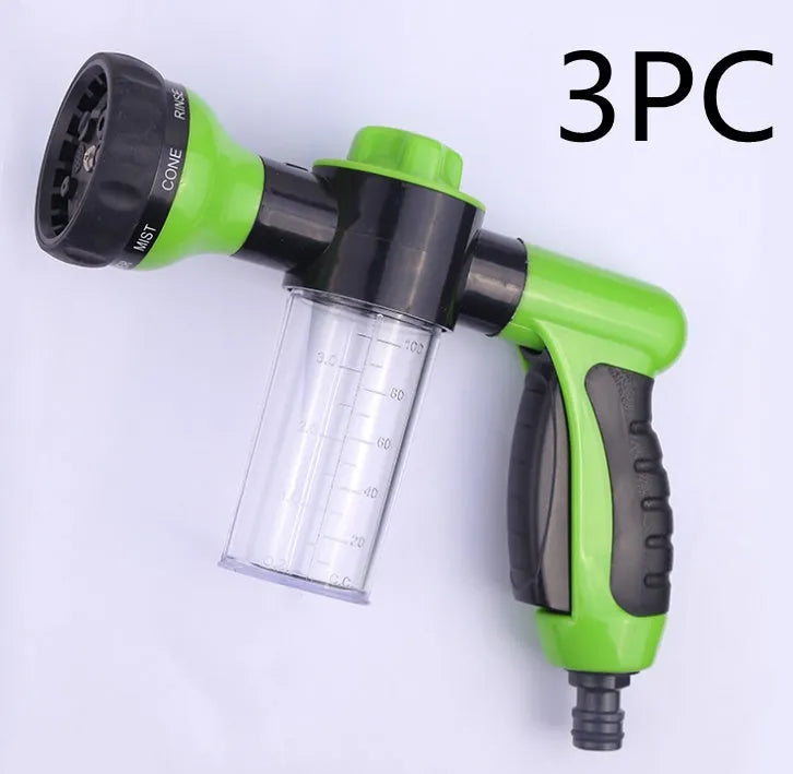 High pressure foam spray gun with adjustable nozzle in green, yellow or black colours