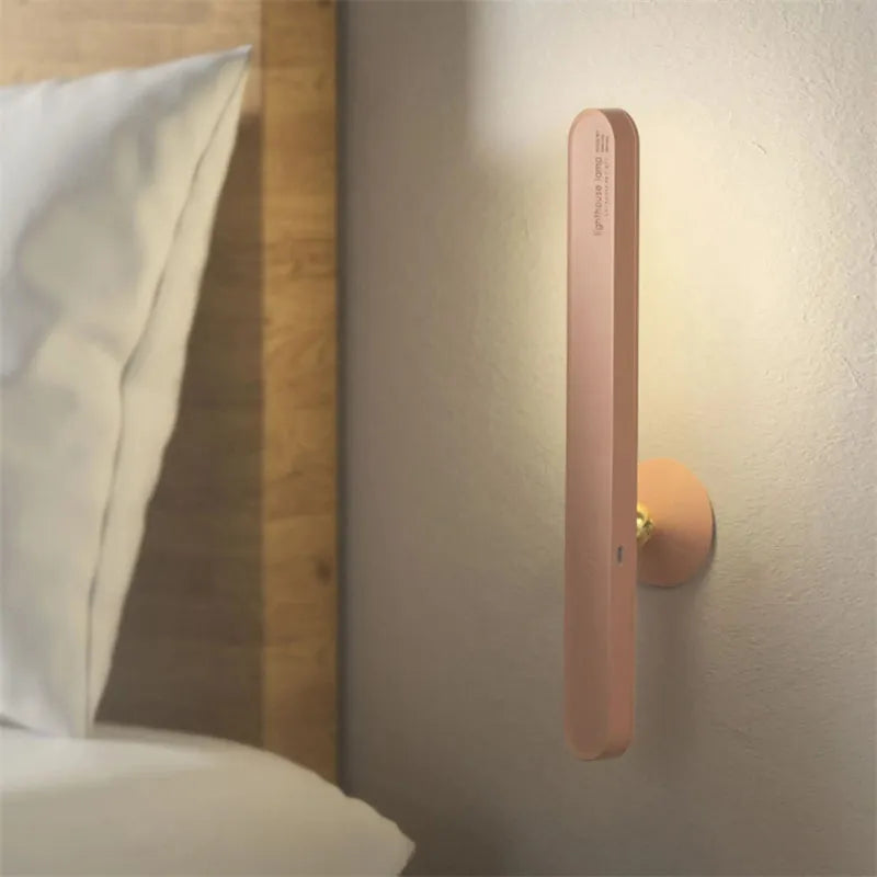Geometric table lamp with magnetic suction base showing white and khaki colour options