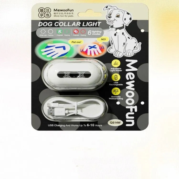 Pet luminous collar with hanging ring in one of four colour patterns: fresh pink, delicate grey, cure green or caramel mocha