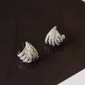 Women's geometric zircon earrings with platinum electroplating and line design