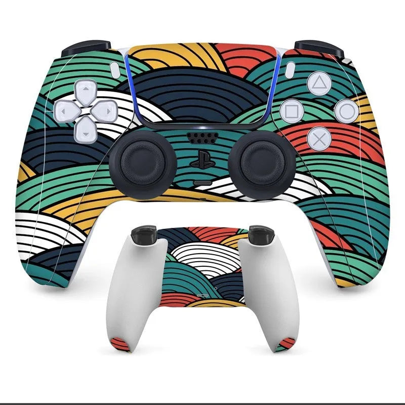 PS5 controller protection stickers with micro-frosted PVC surface in various design styles