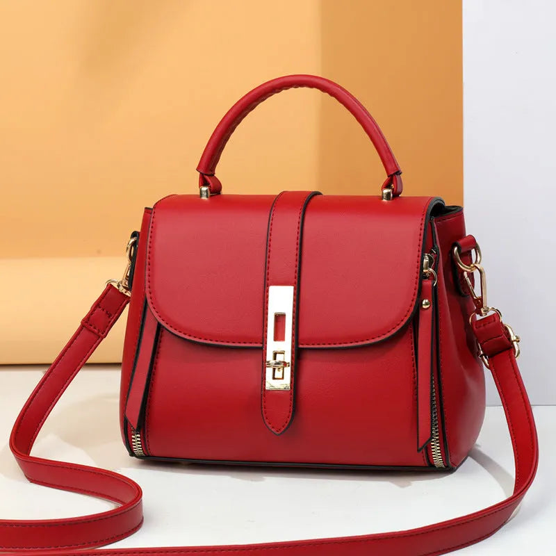 Women's soft PU leather shoulder bag in square vertical design with single shoulder strap