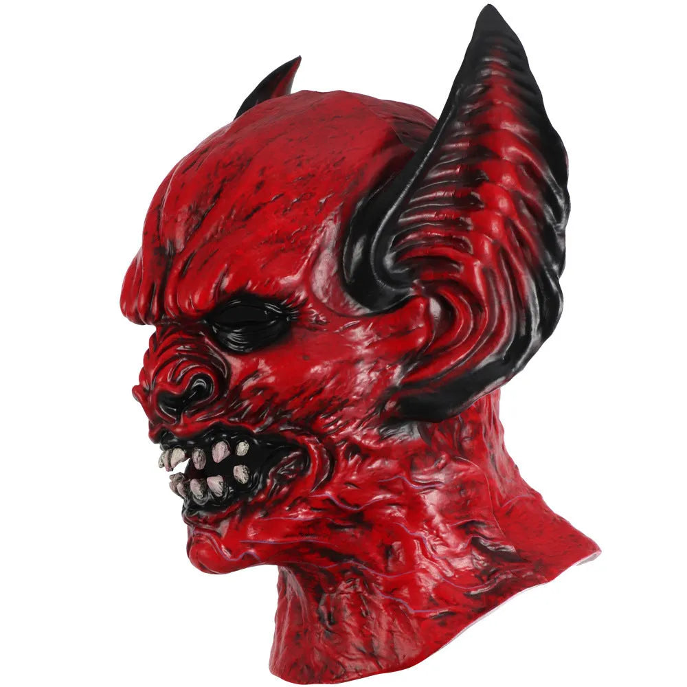 Red bat design hood mask made from RP foam for Halloween party dress up