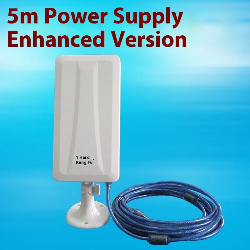 White high-power USB wireless network card for desktop and laptop computers