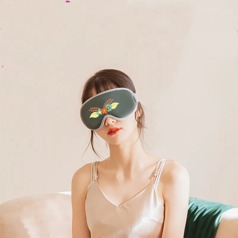 Portable steam sleep massage goggles with USB charging port and adjustable settings