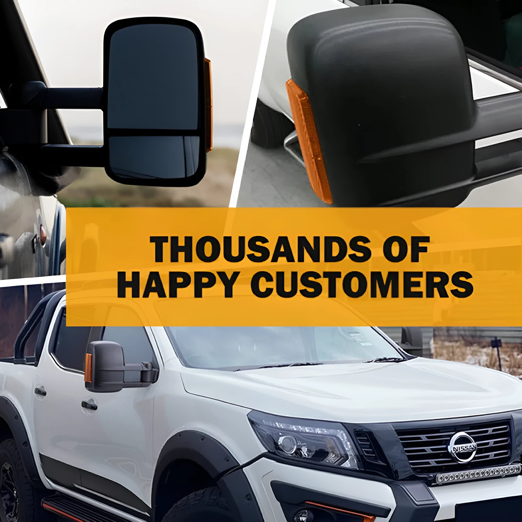 Black electric exterior rear vision mirror with LED lights for D23 NP300 Navara 2015 onwards