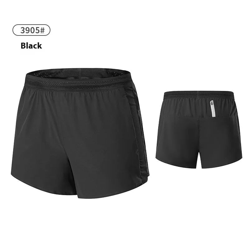 Men's solid colour low-waist basketball shorts made from polyester fabric.