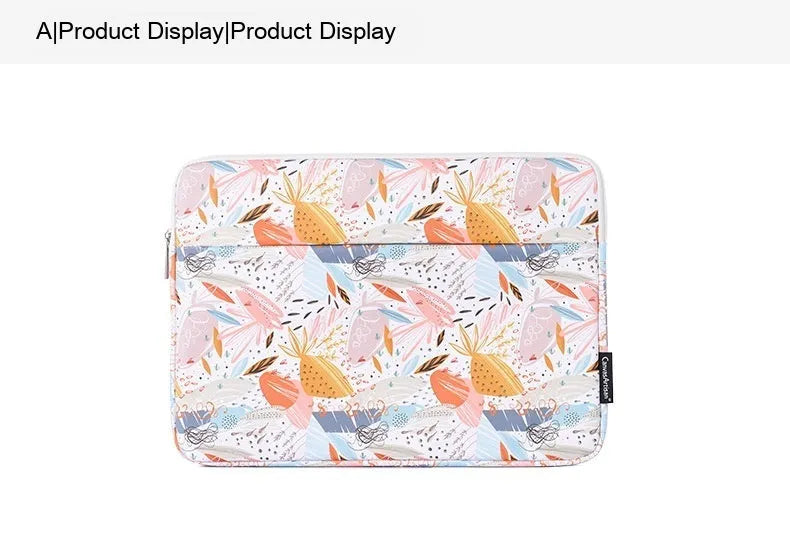 White PU leather waterproof laptop inner sleeve for 14 inch computers.