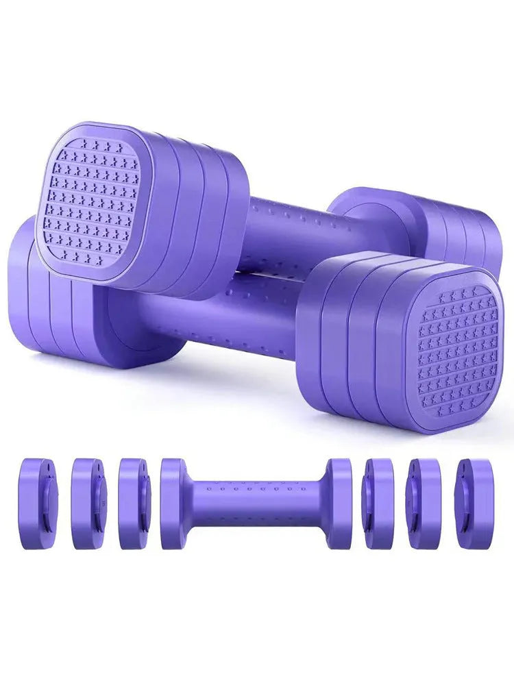 Detachable ABS plastic dumbbell set for women's fitness in choice of four colours