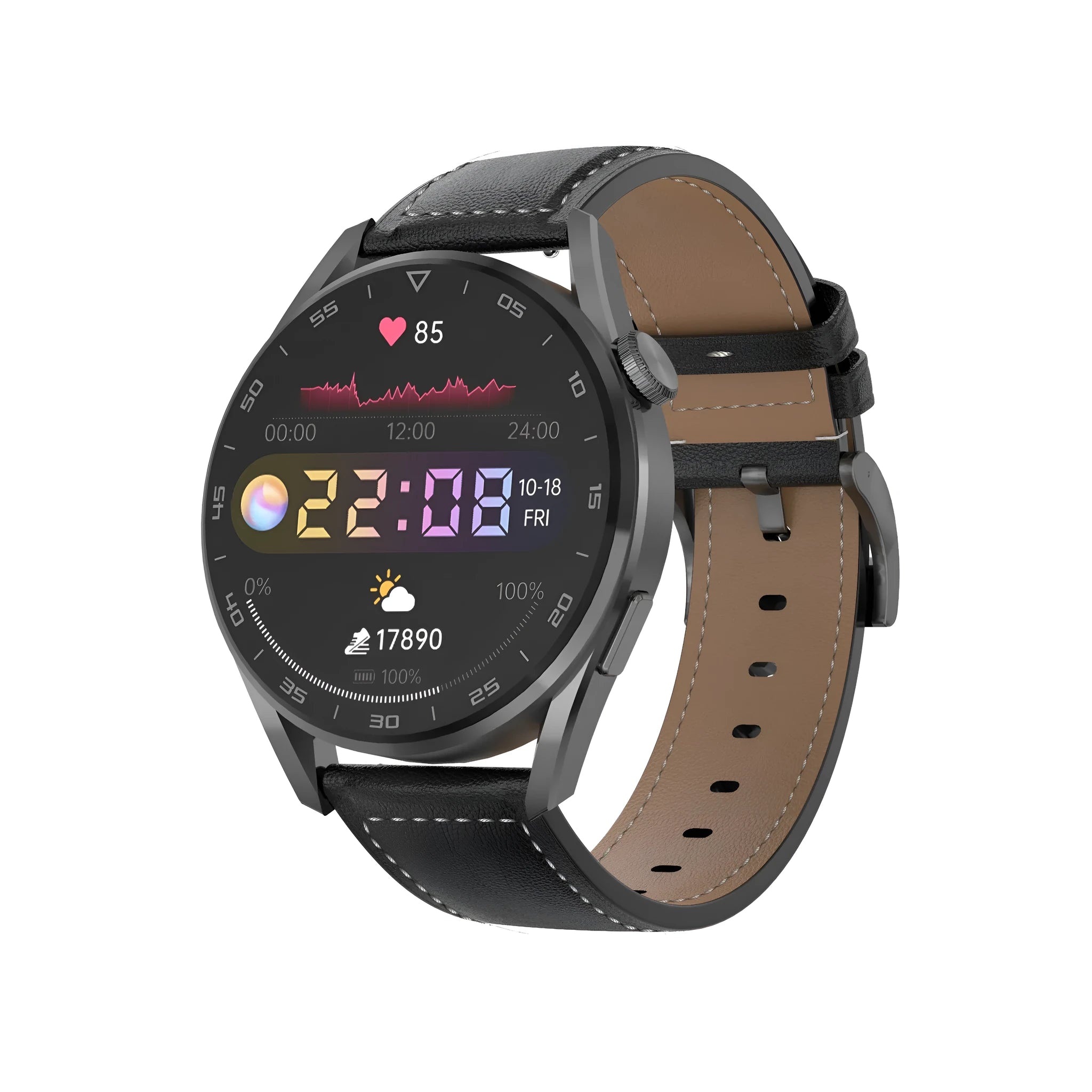 Smart watch with Bluetooth calling and QR code scanning on 1.3-inch IPS screen with metal wristband