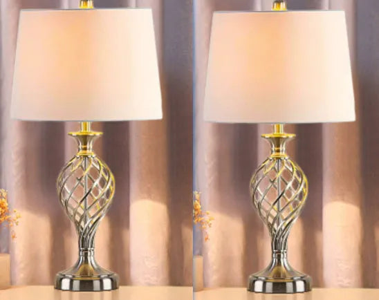 Modern alloy bedside lamp with touch controls and USB charging port