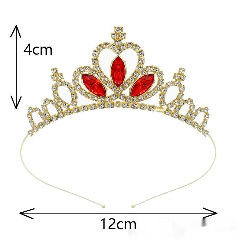 Girl's metallic alloy princess crown headdress in gold finish.