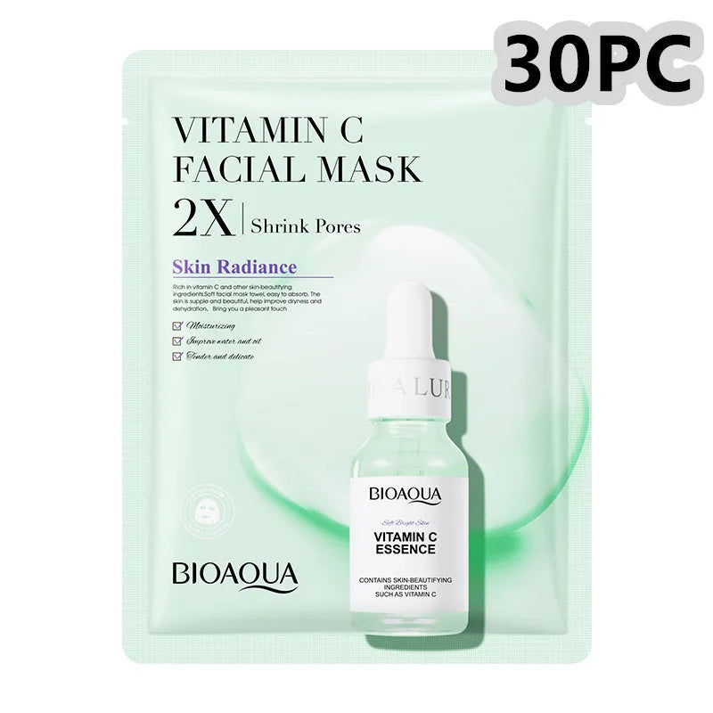 Single white collagen and hyaluronic acid facial sheet mask, 30g gel treatment.