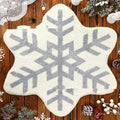 Round Christmas design polyester fibre carpet rug in choice of 60cm or 80cm square size