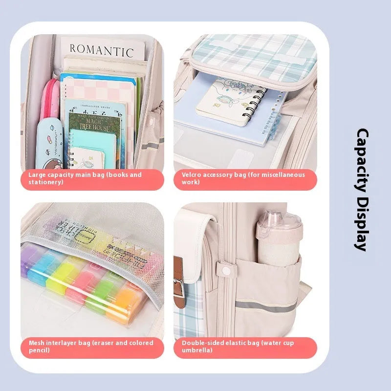 Modern Oxford cloth student schoolbag in various colours suitable for grade 5-6 students