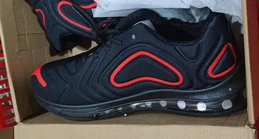 Men's black casual sneakers with lace-up design and thick sole for outdoor activities