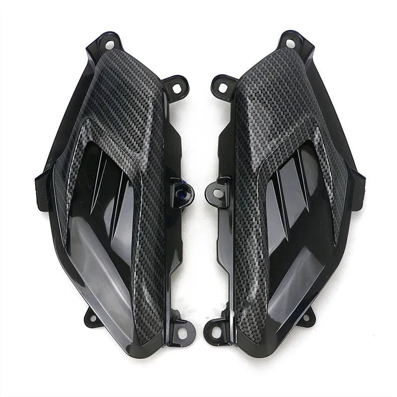 Pair of YAMAHA NMAX side lamps with carbon fibre decoration and blue LED light