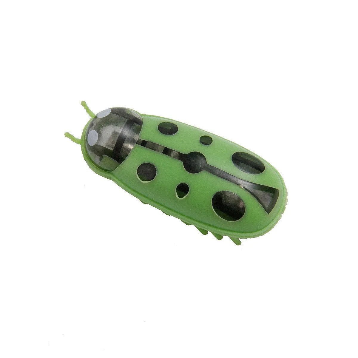 Red mini electric ladybug cat toy with 12 legs, shown on a flat surface.