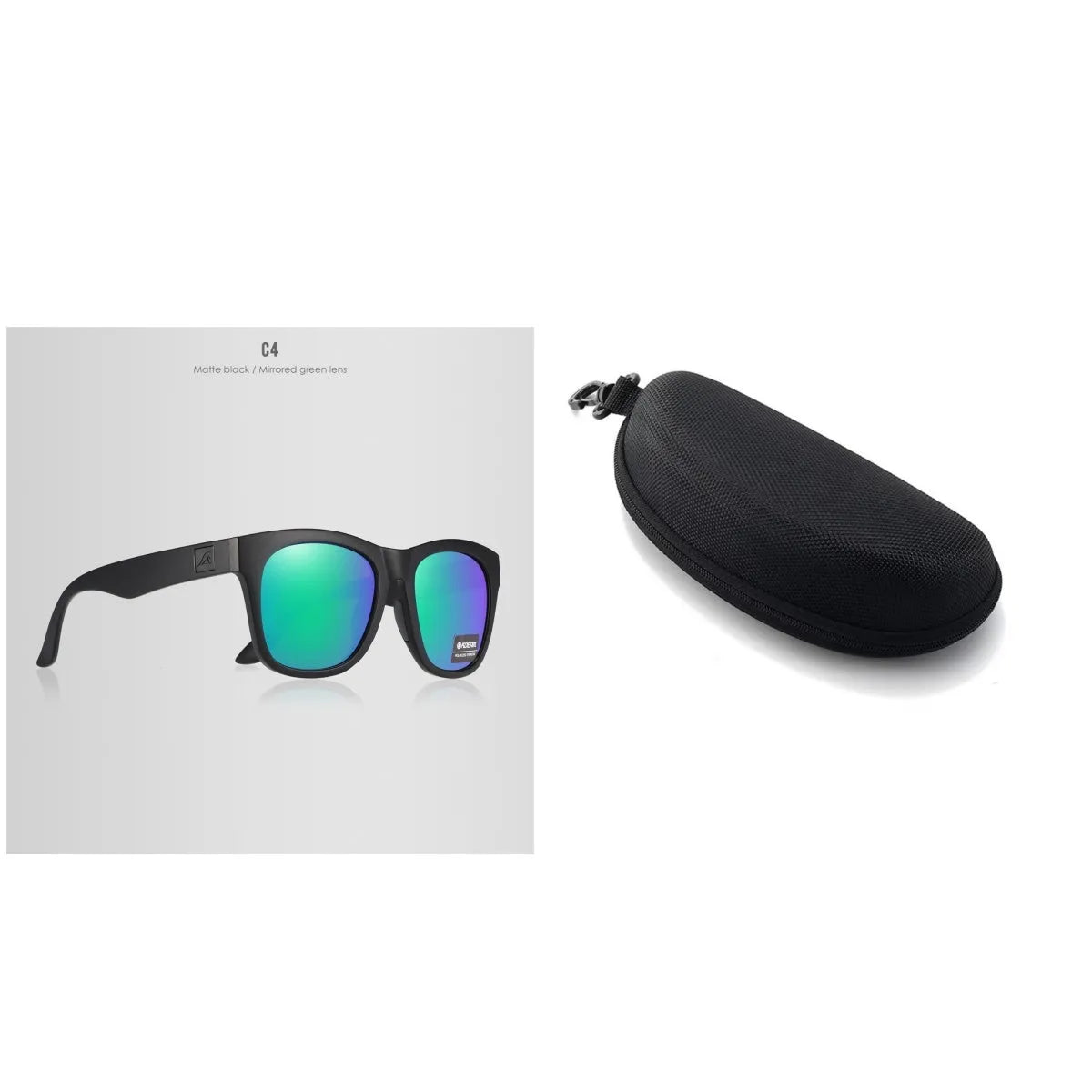 A pair of thickened polarised sunglasses with TAC lenses and a PC frame for outdoor UV protection.