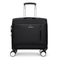 Black 18-inch waterproof oxford cloth carry-on suitcase with universal wheels