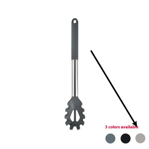 Silicone kitchenware 12 piece set with utensils and rotating storage bucket in black, grey, or khaki