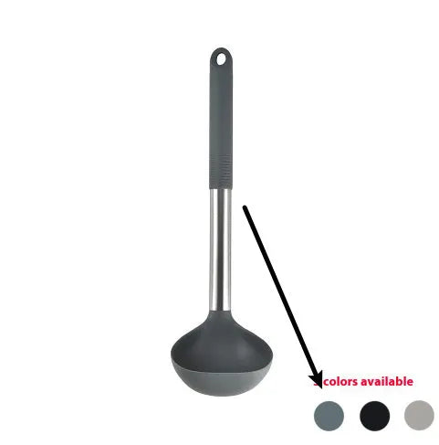 Silicone kitchenware 12 piece set with utensils and rotating storage bucket in black, grey, or khaki