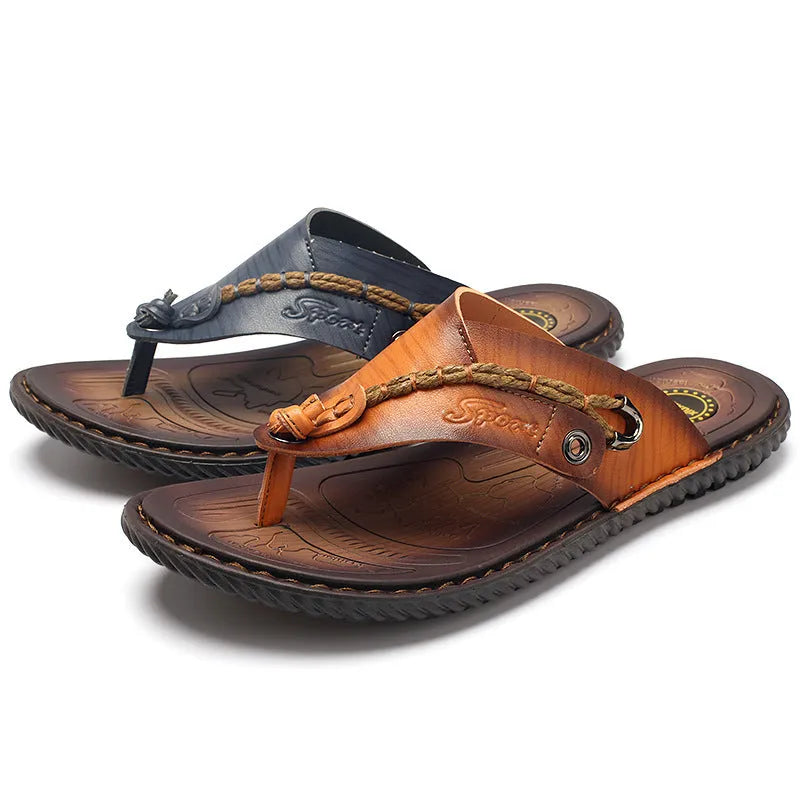 Plus size herringbone patterned outdoor slippers in dark blue or khaki with rubber sole