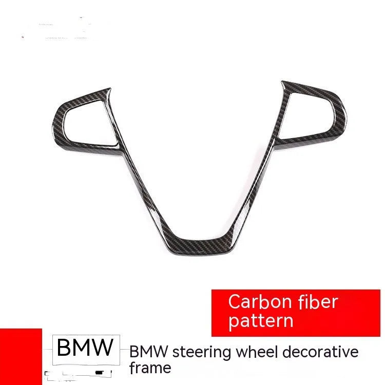 BMW steering wheel buttons frame with carbon fibre pattern, deluxe edition