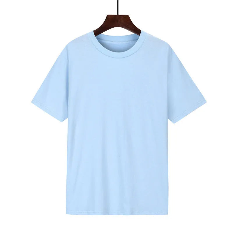 Men's loose fit cotton t-shirt in black, shown front view with short sleeves.