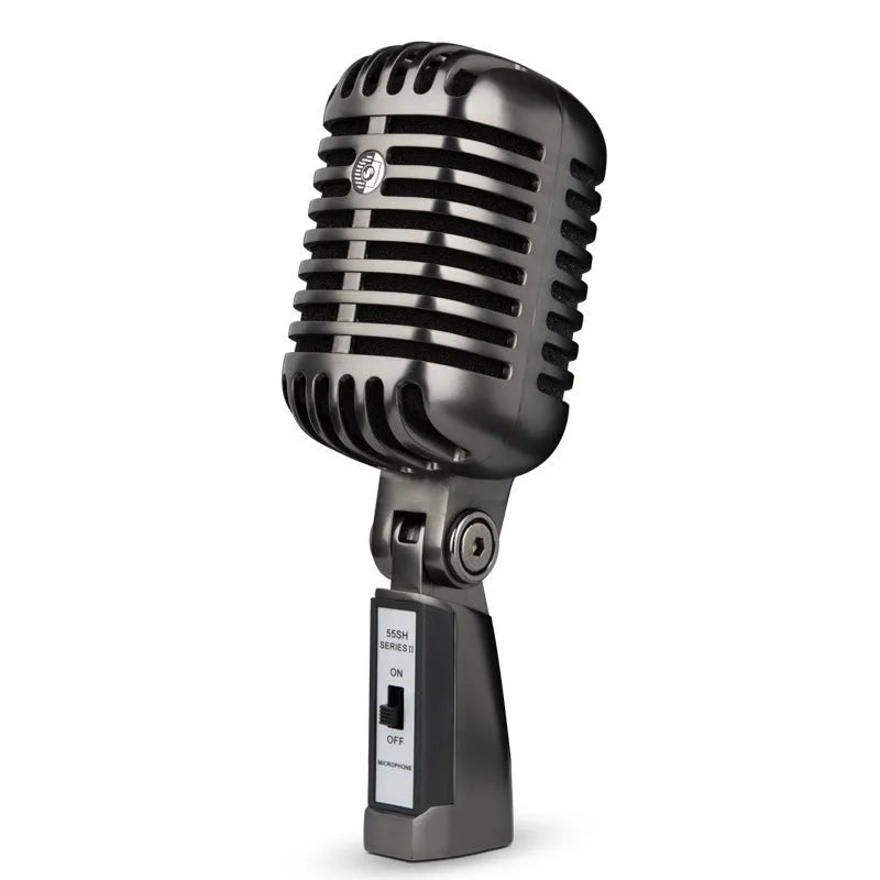 FG2 coloured retro-style condenser microphone with cable for karaoke and professional recording.