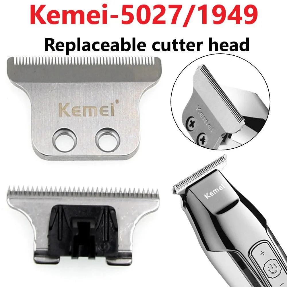 Barber scissors with LCD display and stainless steel engraving tool head on rechargeable base