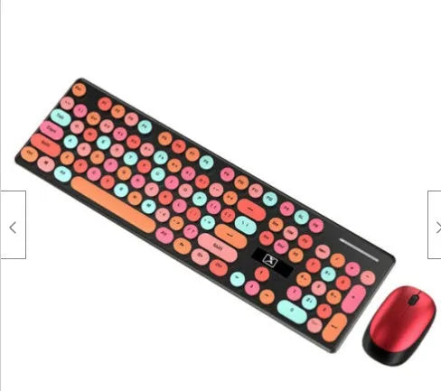 Wireless punk manipulator keyboard and mouse set in vibrant yellow mixed colours with backlit keys