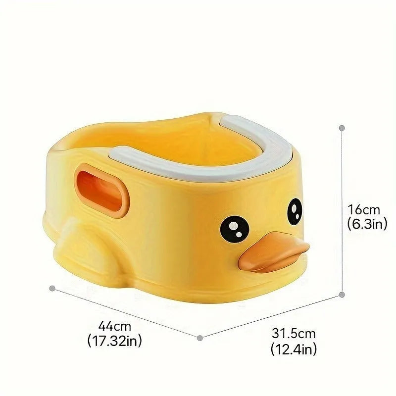 Blue PVC duck-shaped bathtub for washing a dog or cat at home