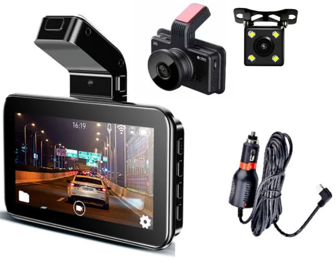 3-inch HD car DVR dash camera with dual lens for front and back recording