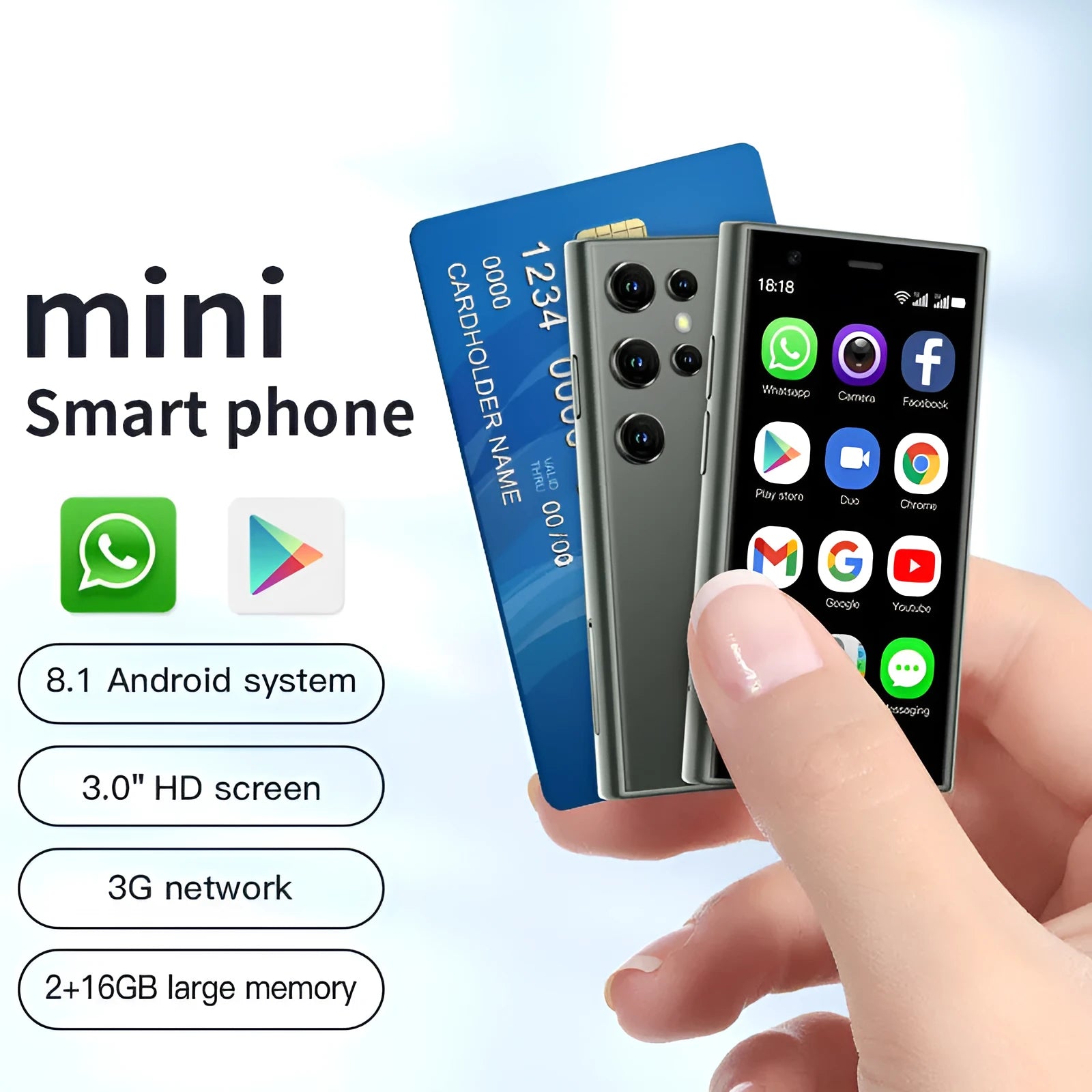 S23PRO & XS15 mini smartphone with 30cm screen in black, green or pink purple colours