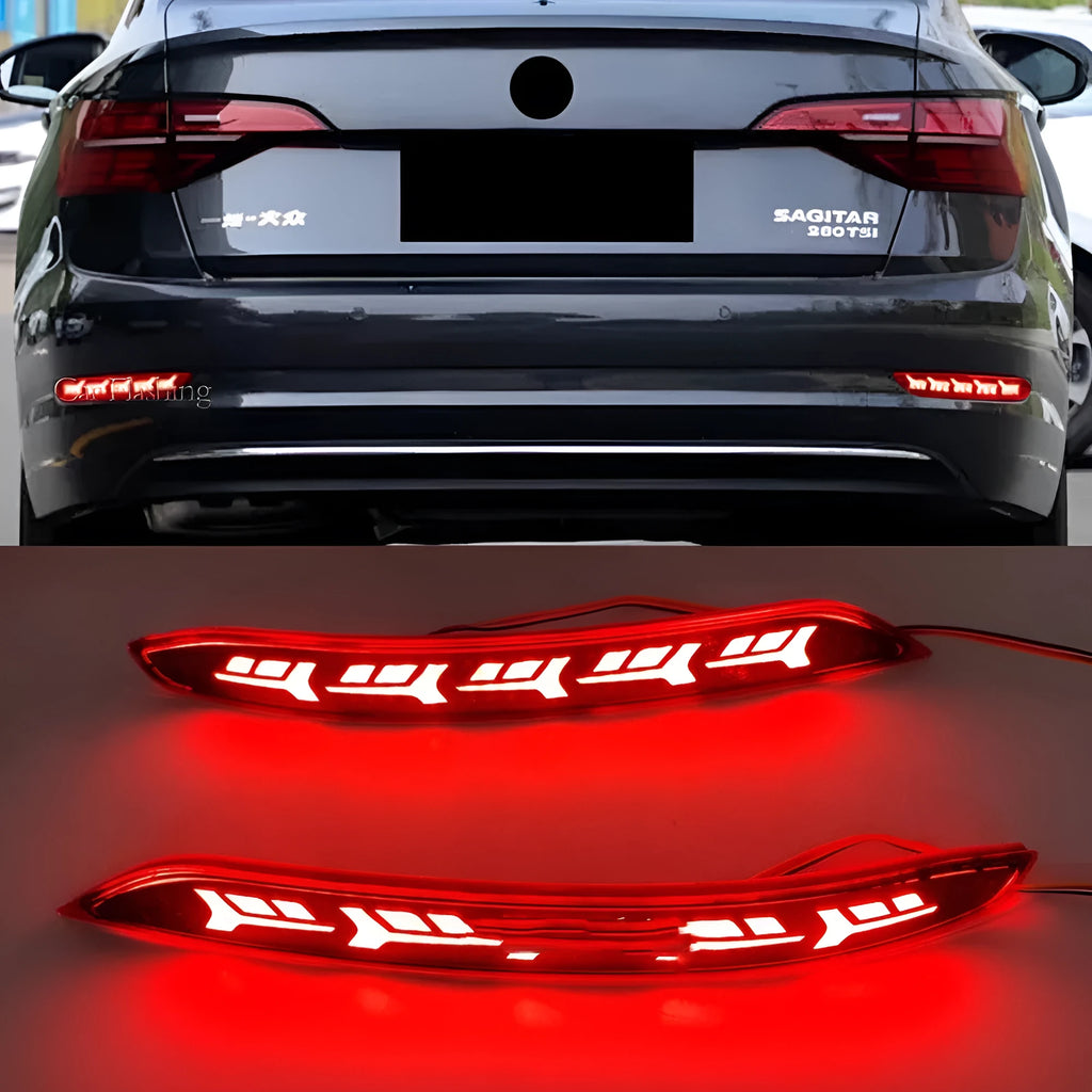 Volkswagen Sagitar rear LED bumper light with animated flowing water lighting effect