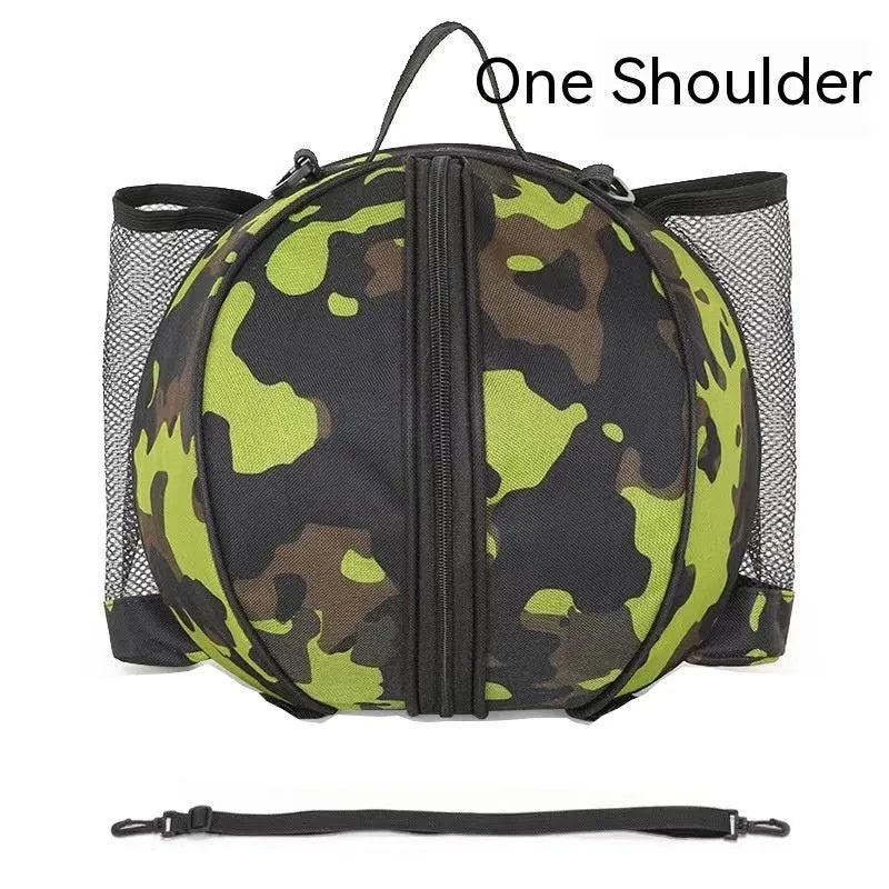 Black Oxford cloth basketball bag with a 9-litre capacity shown with both one-shoulder and two-shoulder strap options.