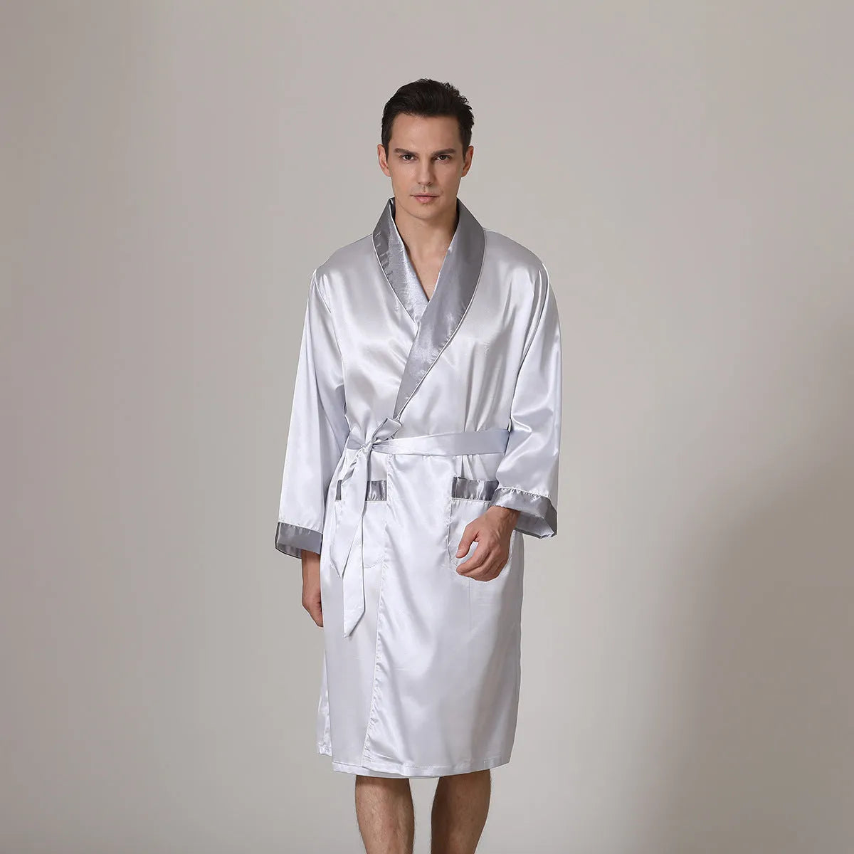 Men's rayon summer bathrobe in multiple colour options with continental sizing for home leisure wear