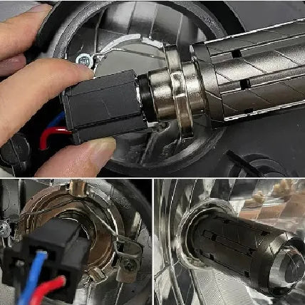 LED headlight conversion kit for Chunfeng 150NK motorcycles with integrated far and near light bulb